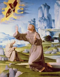 Der heilige Franziskus empfängt die Stigmata (Tempera auf Holz)